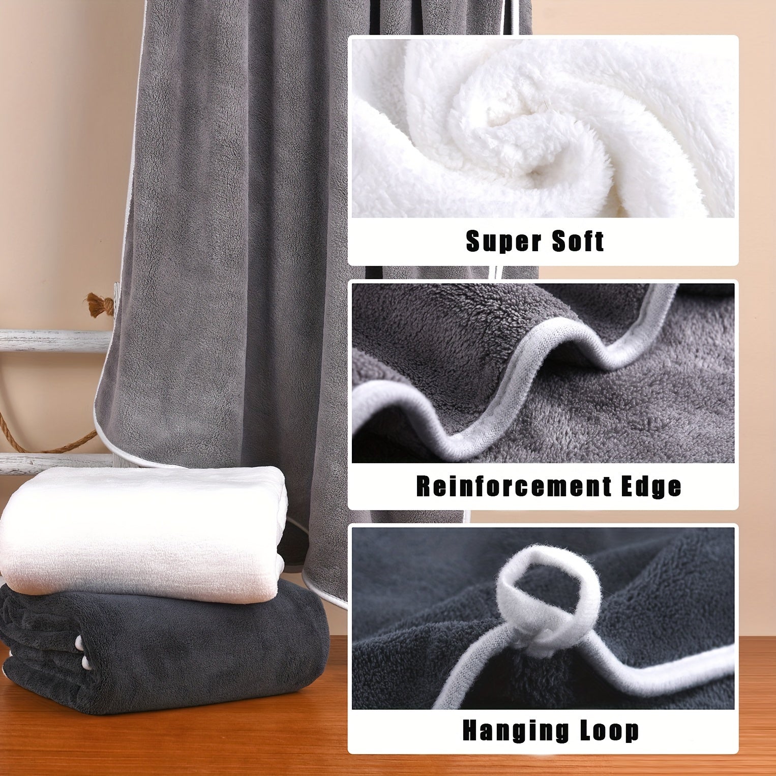 Набор микрофибровых полотенец для ванной, путешествий, йоги, спа, 3 предмета, быстро сохнущие, высоко впитывающие