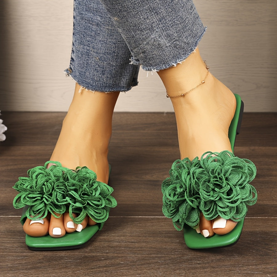 Women Plus Size Flat Slip-On Sandals Open-Toe Casual Shoes