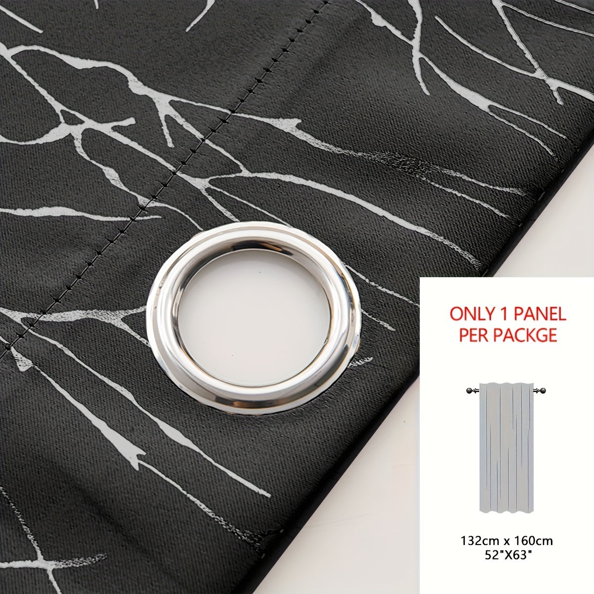 Blackout Curtain with Gold and Silver Tree Branch Pattern for Bedroom Living Room Office