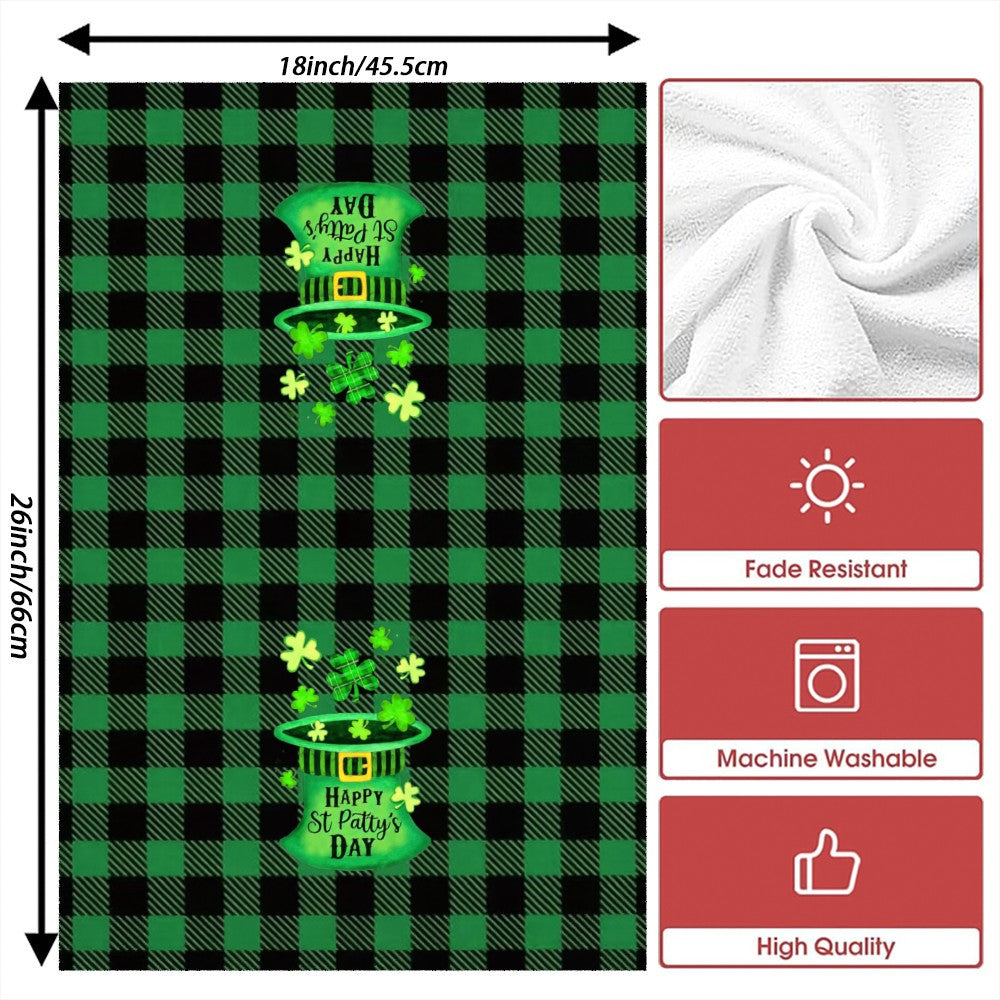 Ikki dona St. Patrick's Day choy sochiq, 45x66cm, so'radigan, tez quriydigan, shamrock bilan