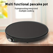 GMBIN Elektr Pancake va Omelette tayyorlagich, yopishmaydigan, sozlanadigan issiqlik nazorati bilan, 30cm aylana plita, bir tomonlama issiqlik, 1000W-1200W, 220V-240V, Yevropa standarti rozetkasi, alyuminiy material