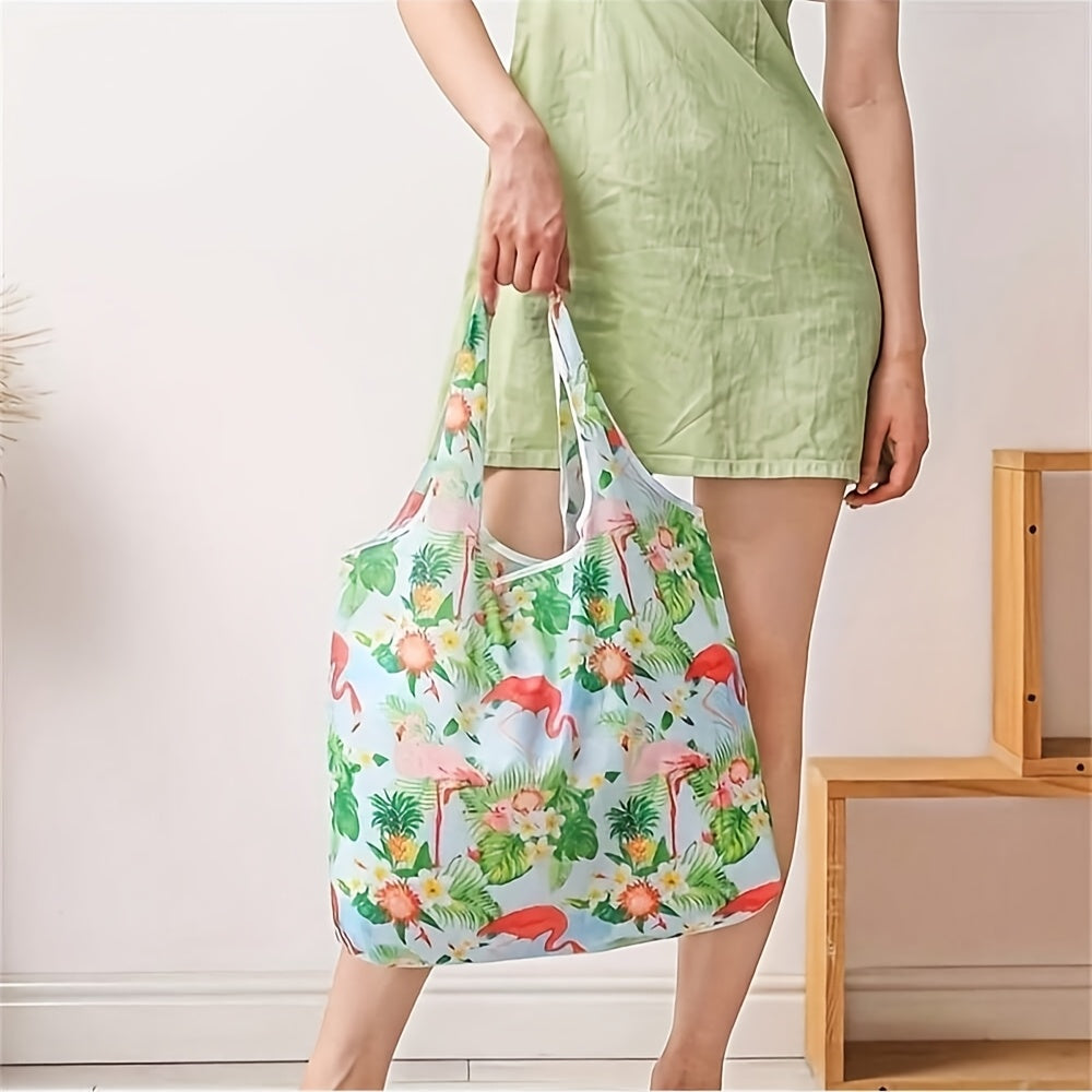 Katta sig'imli to'rtburchakli polyester xarid sumkasi, tutqichlari bilan egiluvchan oziq-ovqat sumkasi, suv o'tkazmaydigan va yuviladigan, sayohat, piknik, lager va ochiq havoda yuklash uchun mukammal.