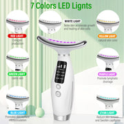 7-Color LED yuz massajeri raqamli displey bilan, USB bilan quvvatlanadigan teri parvarishi asbobi, yuz va bo‘yn uchun