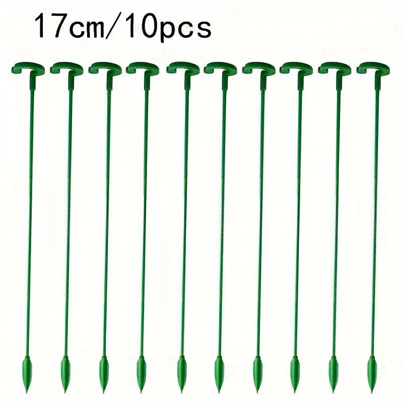 10-Pack Green Plastic and Fiberglass Plant Support Stakes for Indoor Flowers