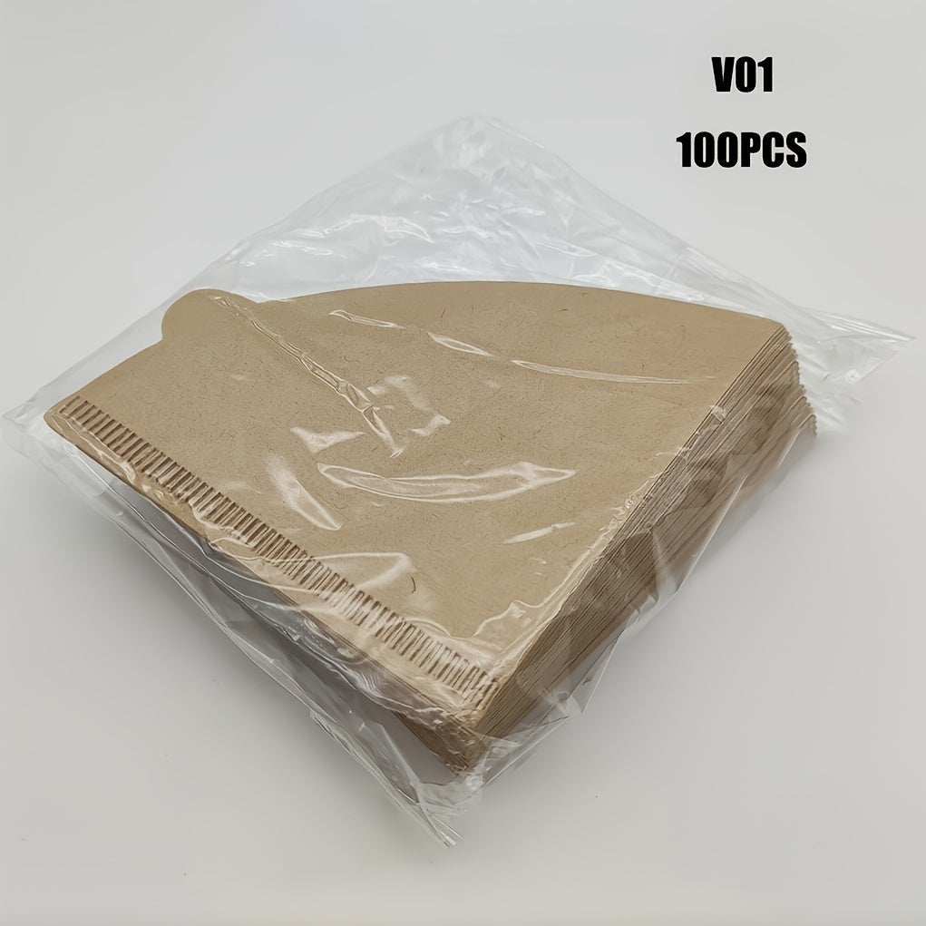 100 Premium Coffee Filters Pack, Wood Pulp, Taste-Neutral, Easy Handle