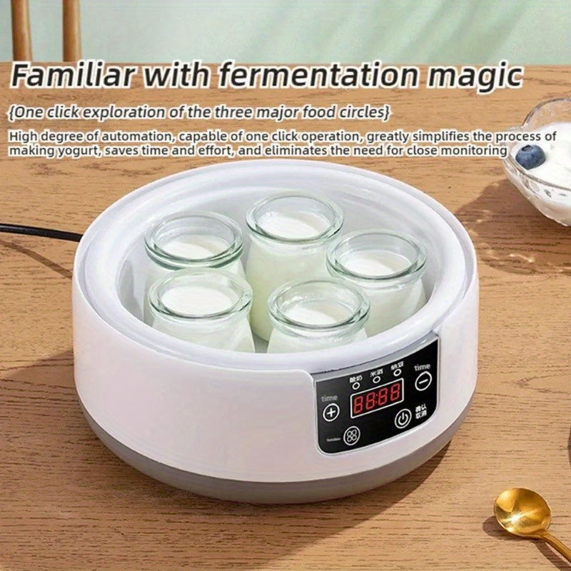 1.2L Electric Yogurt Maker with Probiotic Function LED Display Timer White