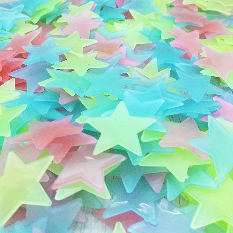 Glow-in-the-Dark Star Wall Stickers Reusable Self-Adhesive for Fantasy Rooms