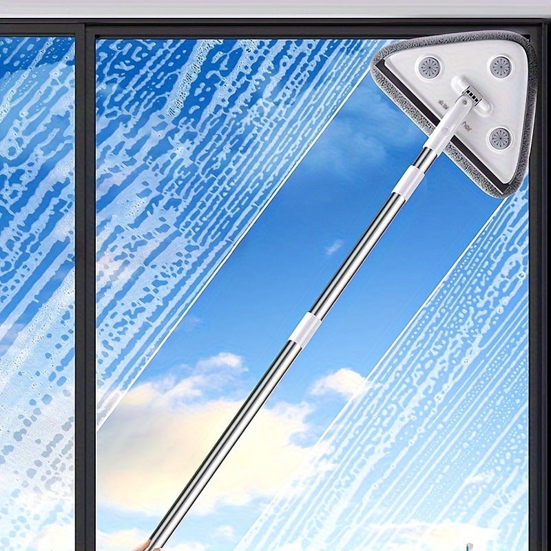 360° Swivel Triangle Mop Set with Extendable Handle for Windows Walls Floors