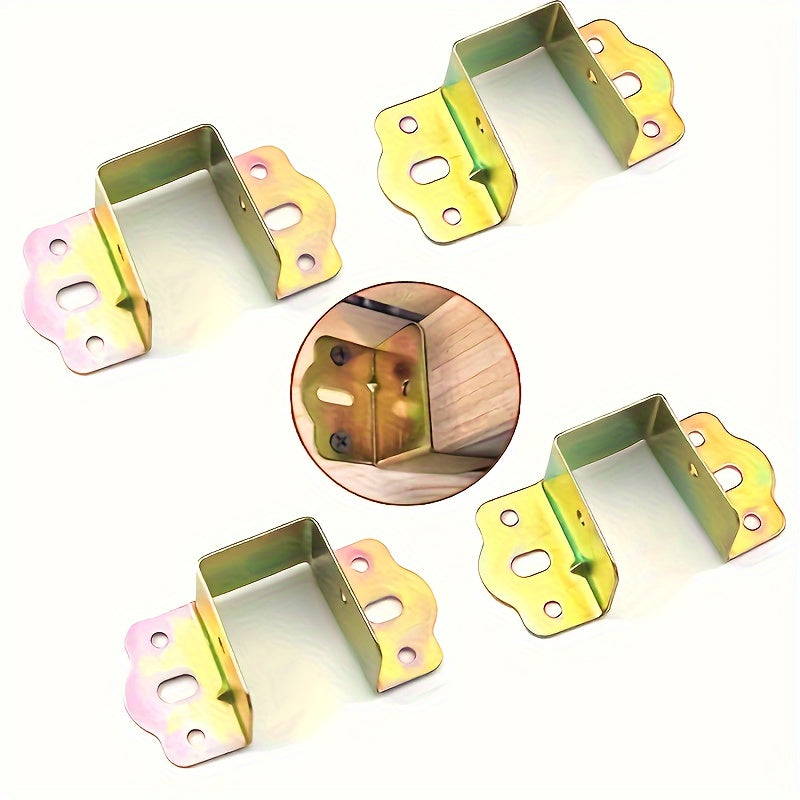 Juego de 4 soportes de esquina de metal resistente para estructura de cama de hierro