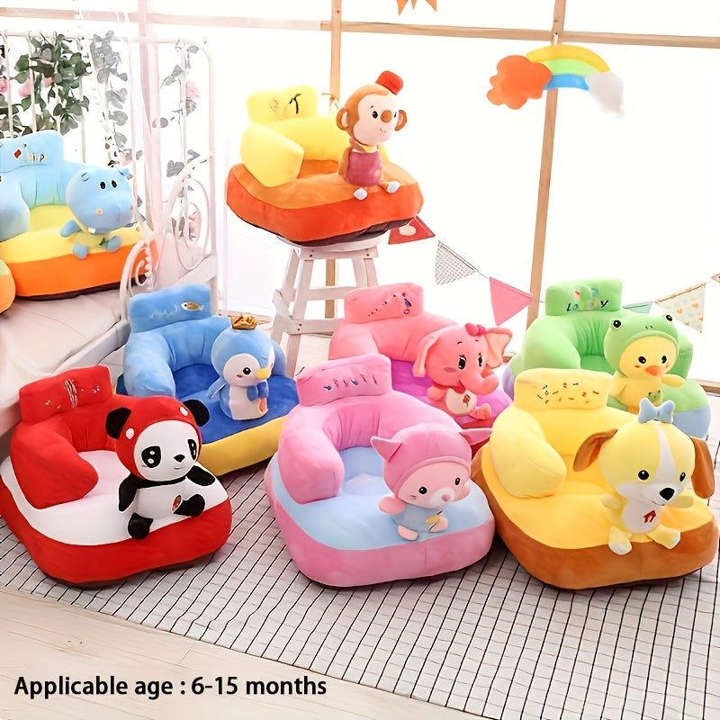 MIIYOUNG Мягкий плюшевый детский стульчик-бустер, полиэстеровое infant floor chair с регулируемой подушкой для малышей и поддержкой спины, смешанный цвет, подходит для детей от 0 до 3 лет