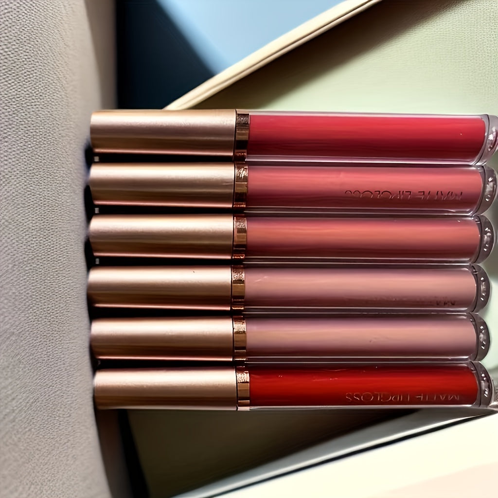 Matte Lip Glaze Set Waterproof Non-Stick Cup Long Lasting for All Skins