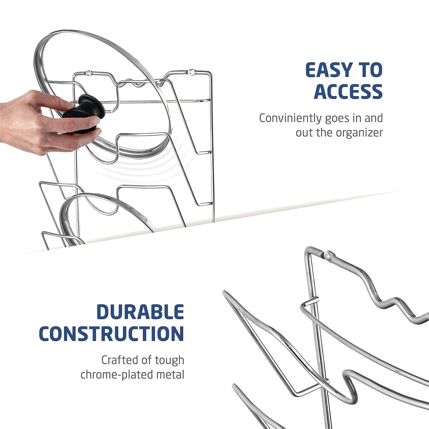 Металлическая подвесная органайзер для крышек кастрюль, кухонная полка для хранения кастрюль и крышек