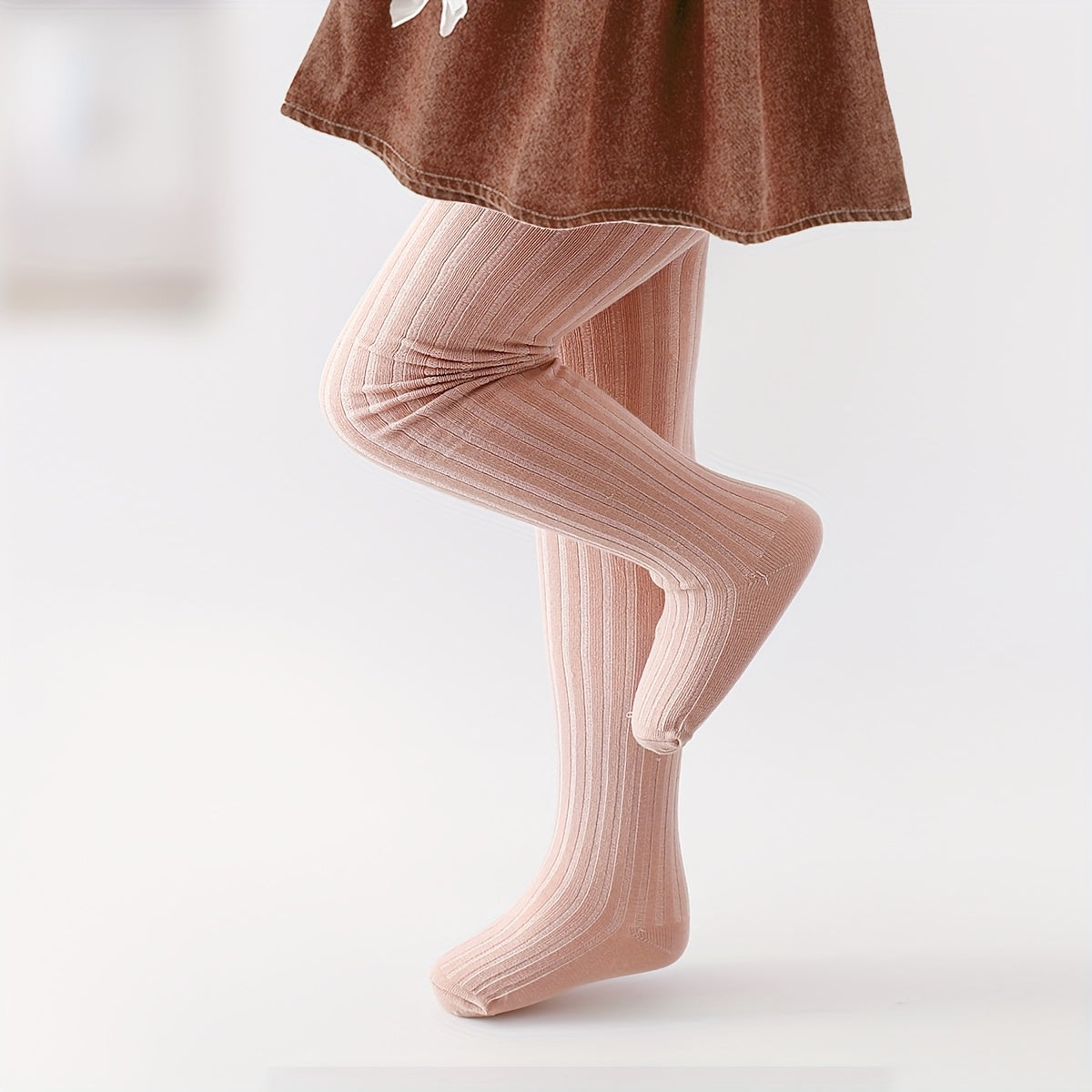 Qizlar Bahor/Kuz Gul naqshli Legginglar - Qulay, cho'ziluvchan, chiziqli dizaynga ega mustahkam rang, kichik moda ixlosmandlari uchun yumshoq to'qilgan taytlar.