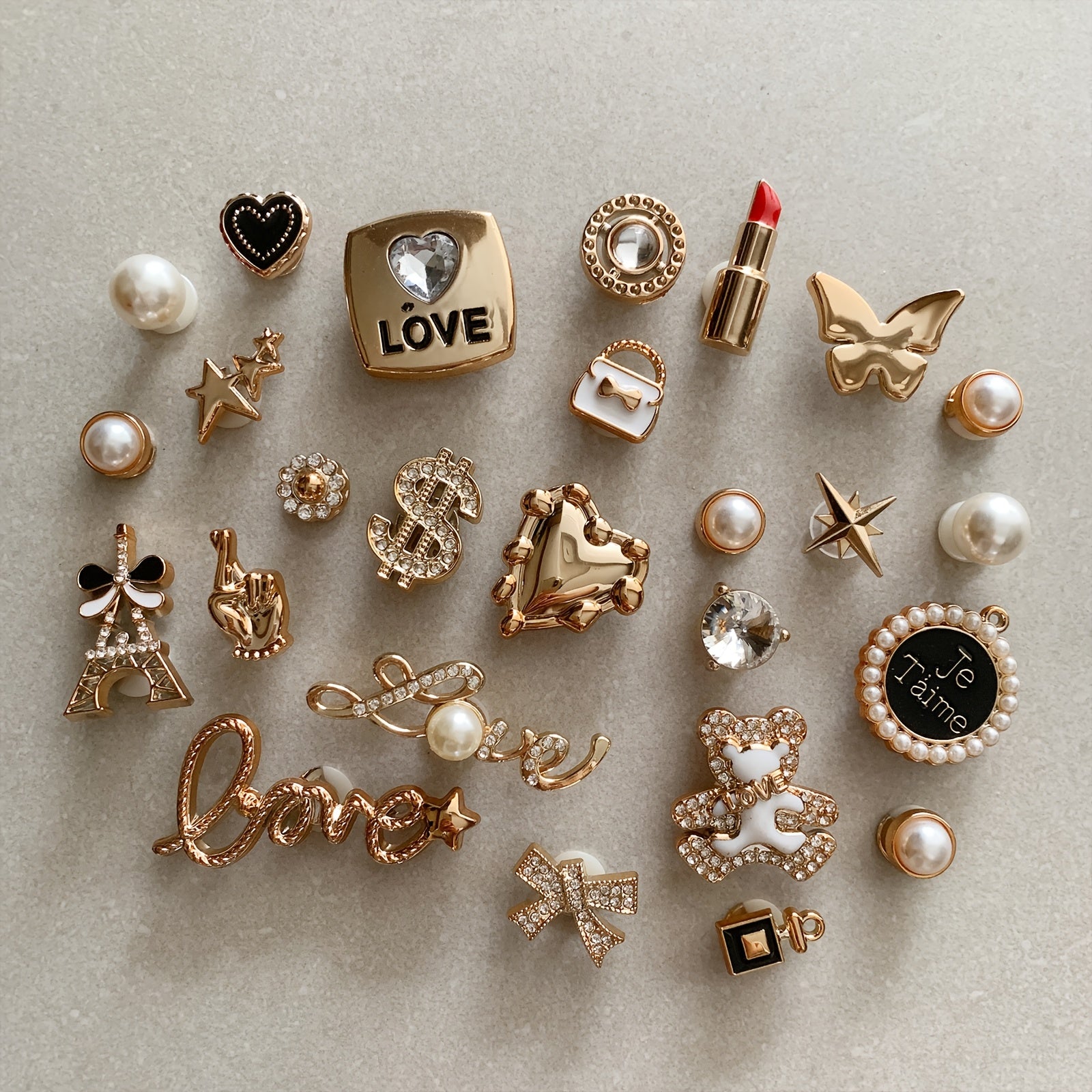 Girls Shoe Decoration Charms 26pcs Set DIY Detachable Cute Shoe Accessories