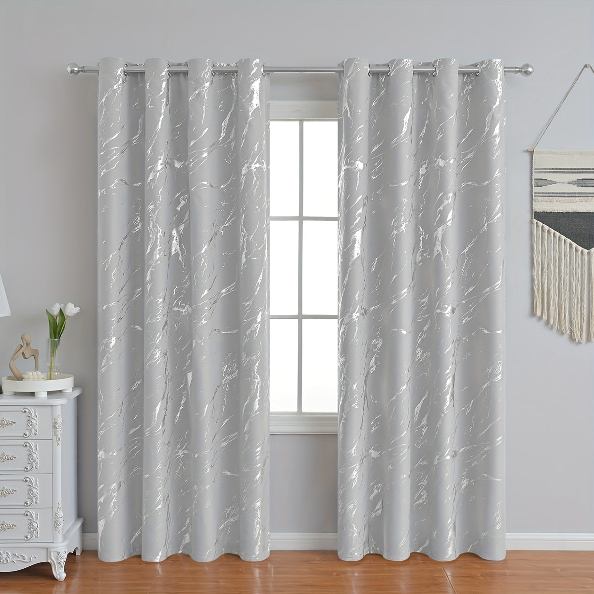 Grey Marble Pattern Curtain for Bedroom Living Room Office Kitchen Modern Classic European Style