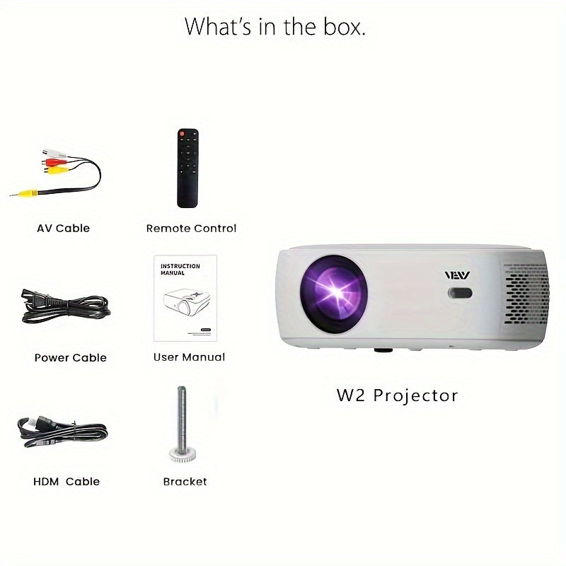 Wireless 1080P Smart Projector with WiFi, Big Screen HD Home Theater