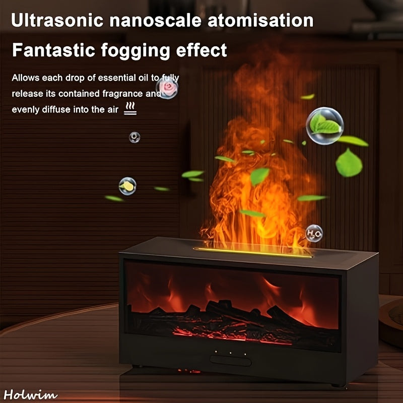 Oq va qora stol usti namlagich, olov rangidagi variantlar va aromaterapiya bilan