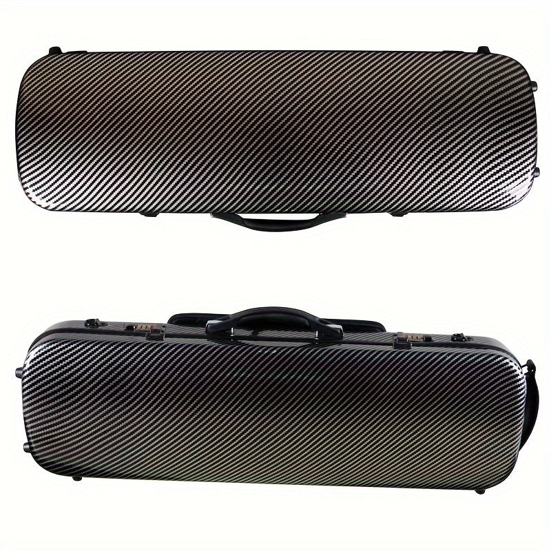 Estuche para violín de fibra de carbono ultraligero, impermeable, resistente al desgaste, con cerradura y higrómetro