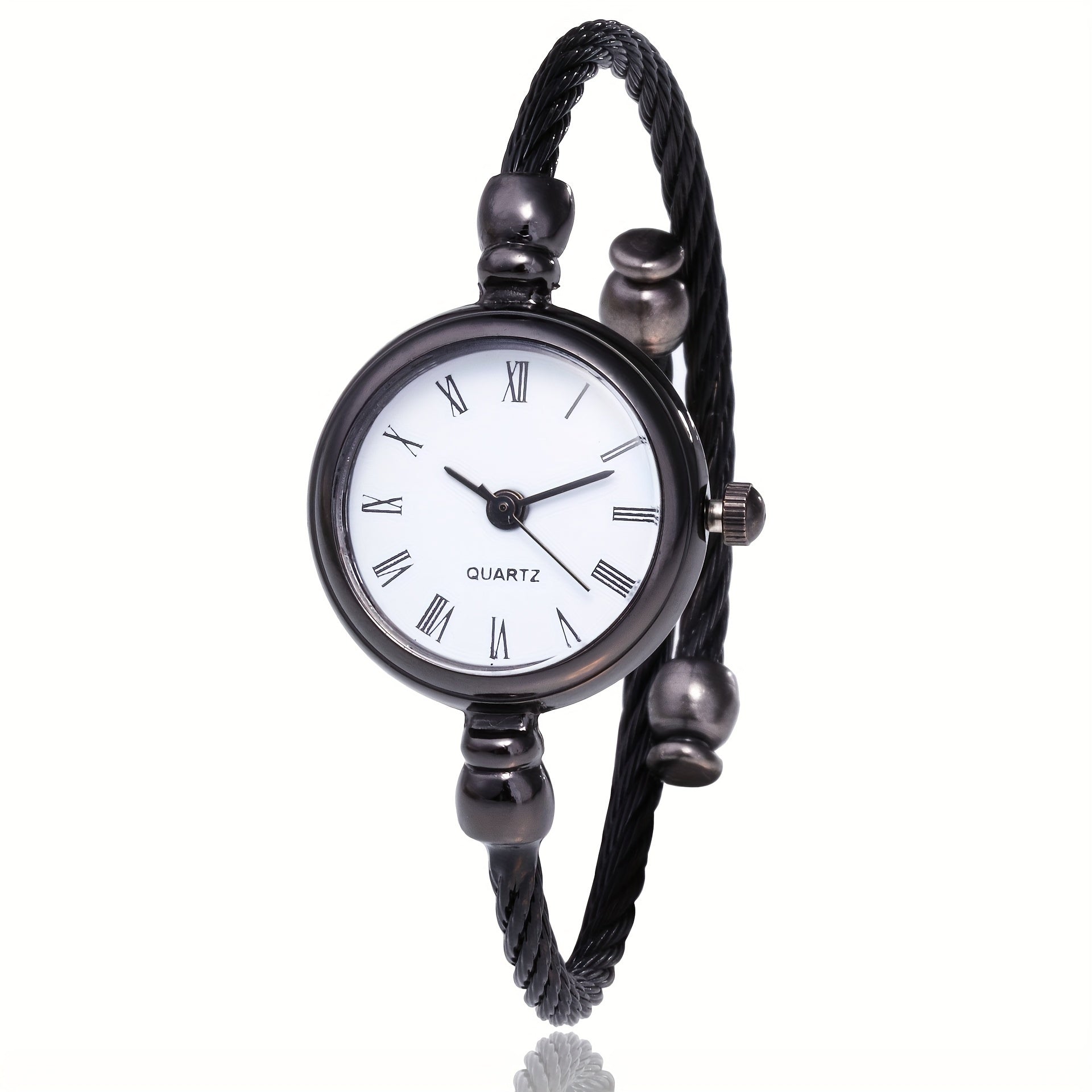 Women's Quartz Watch with Roman Numerals Stainless Steel Wire Strap Circular Dial Not Water Resistant