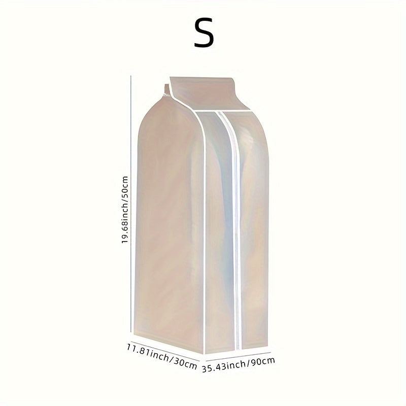 Kiyimlarni osib qo'yish uchun changdan himoya qiluvchi, egiluvchan, shaffof shkaf sumkasi.