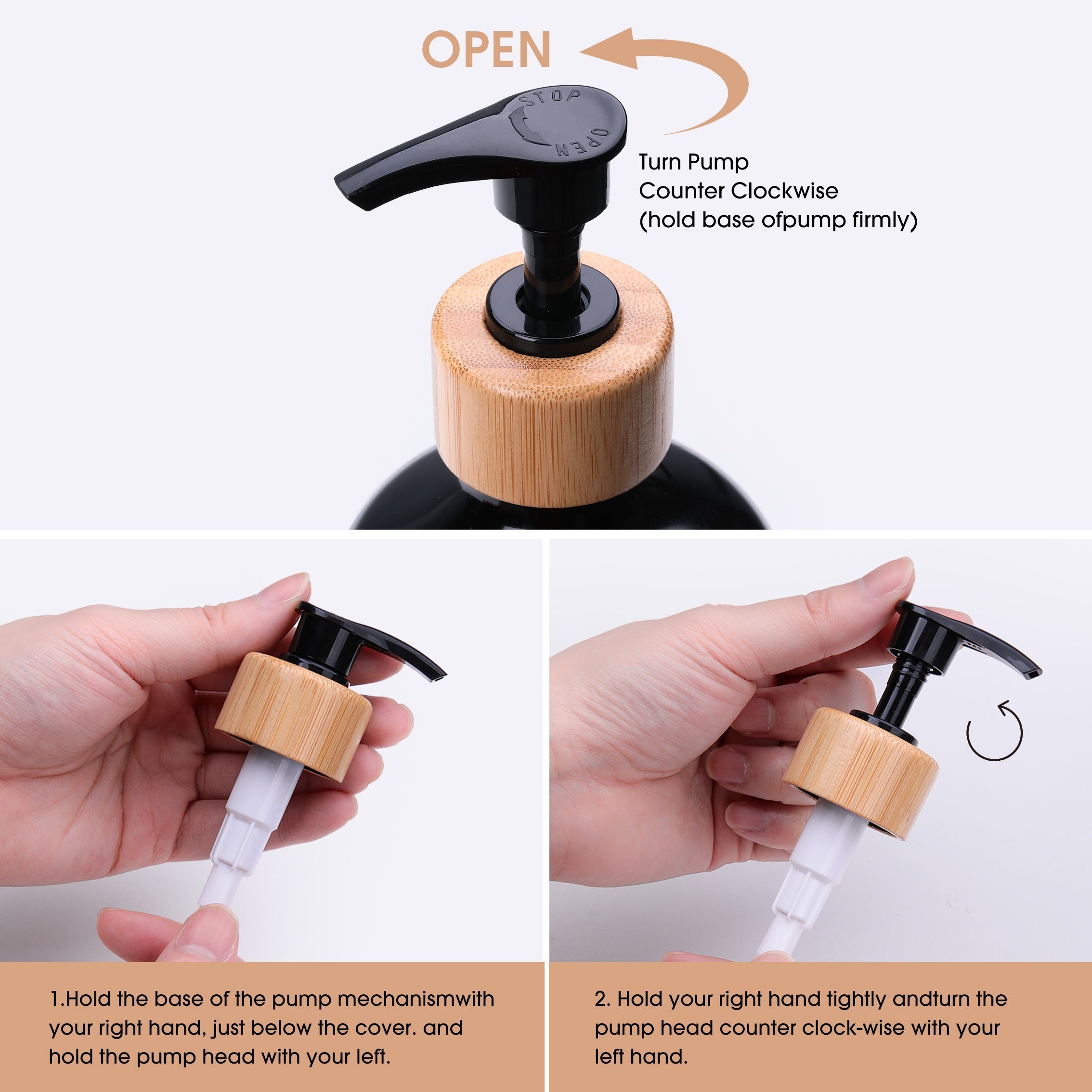 Black Plastic Double Soap Dispenser Set for Kitchen and Bathroom