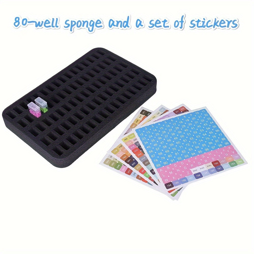 Поролоновая organizer-коврик с отверстиями 30/60/80 для круглых бутылок и пигментов