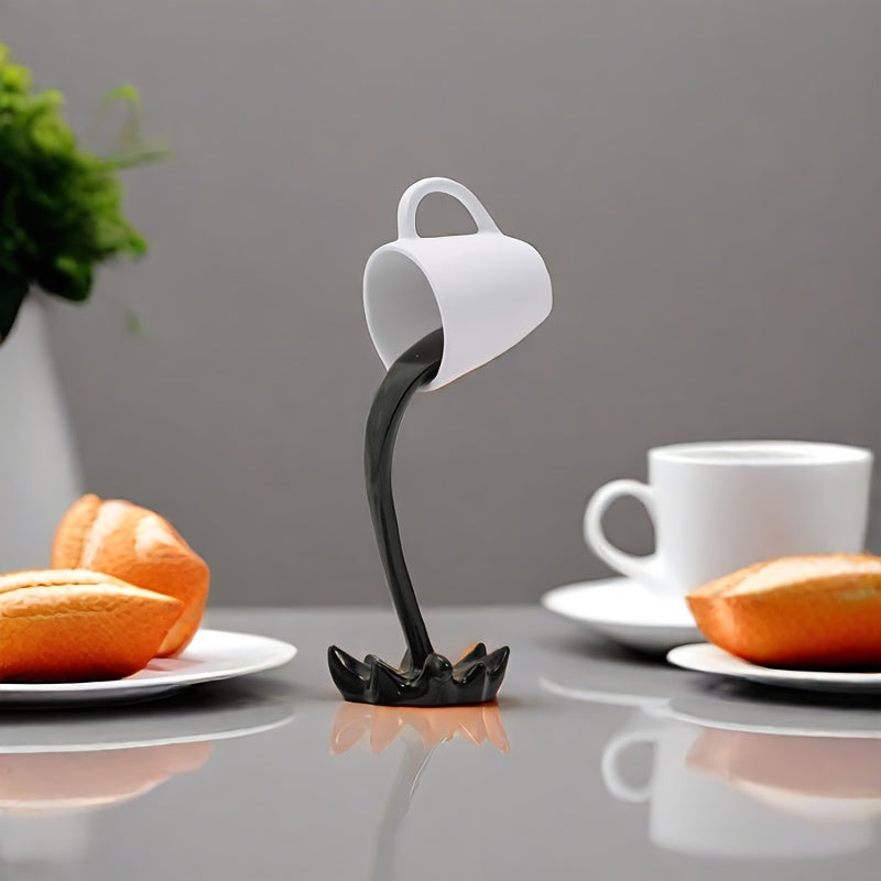 Decorative Resin Coffee Cup with Water Overflow Effect for Room and Office Decor