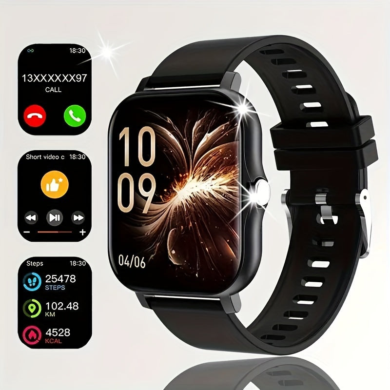Smartwatch 1.8 Inch HD TFT Display Wireless 5.1 Sports Tracker Silicone Strap