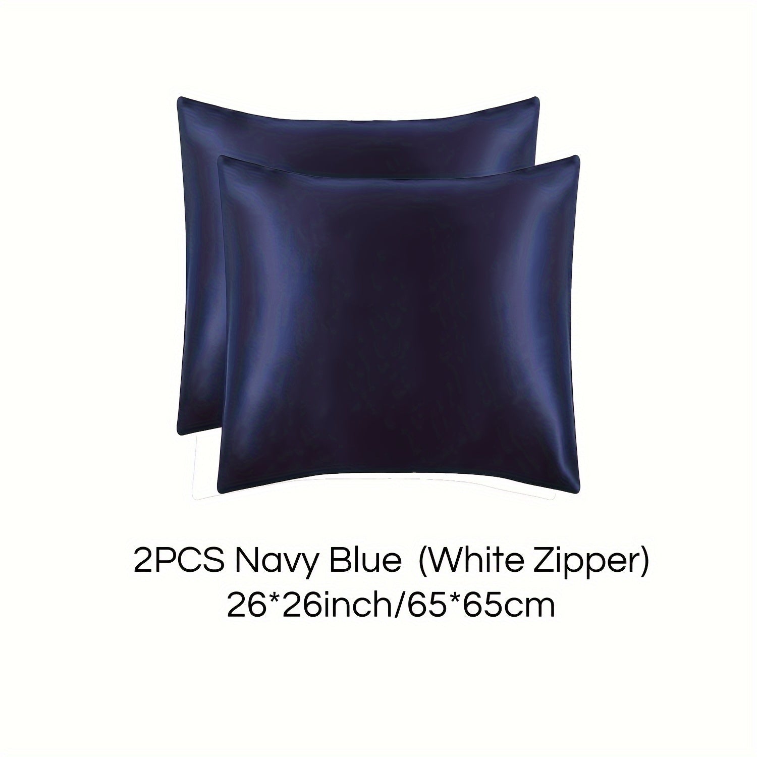 Set of 2 Mulberry Silk Pillowcases Hypoallergenic Satin Weave Solid Color Invisible Zipper Machine Washable Skin Hair Care