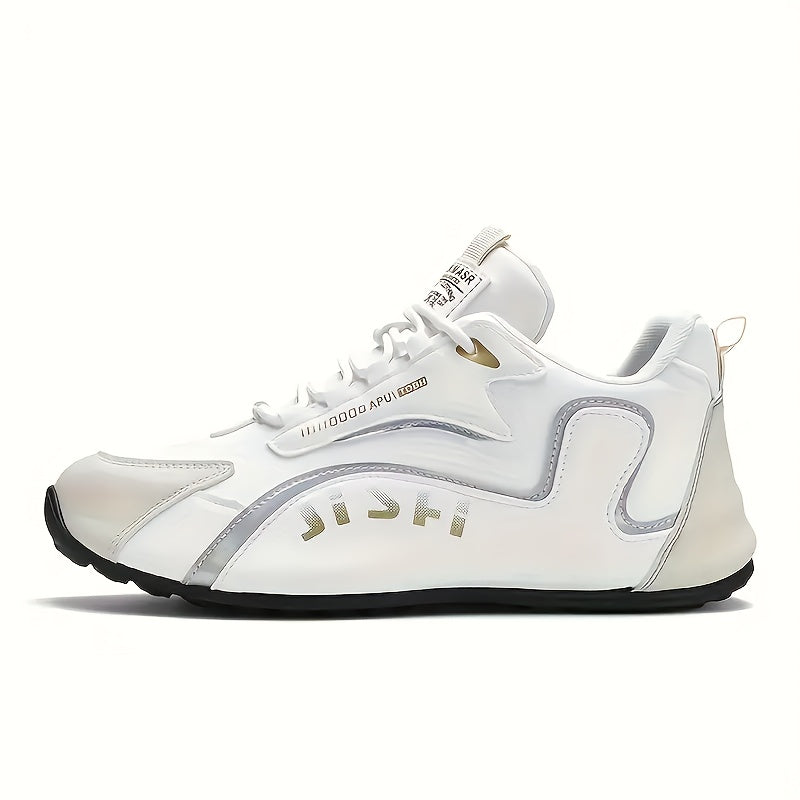 Men's Low-Top Lace-Up Sneakers Casual Walking Outdoor Travel PU Fabric PVC Sole