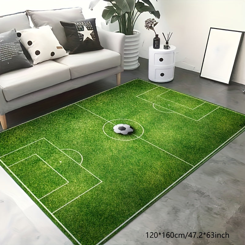 Soccer Field Floor Mat Non-Slip Green Grass Indoor Outdoor Runner Rug