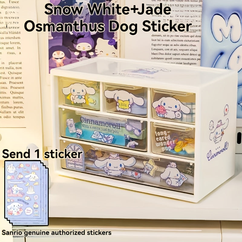 Kids Girls Desk Organizer with 9 Compartments Transparent Storage for School Supplies