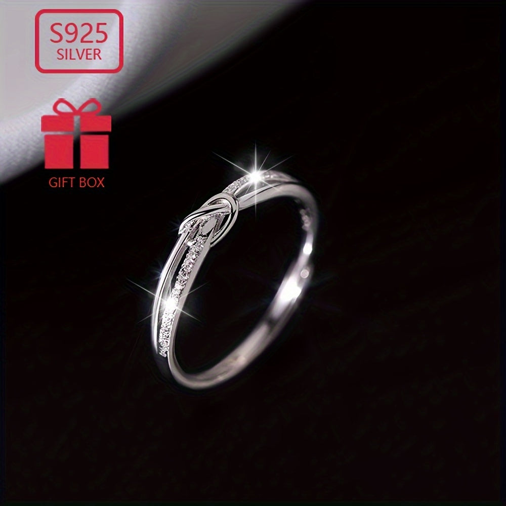 Women's Sterling Silver Ring with Starry Knot Rope Design Hypoallergenic Lightweight