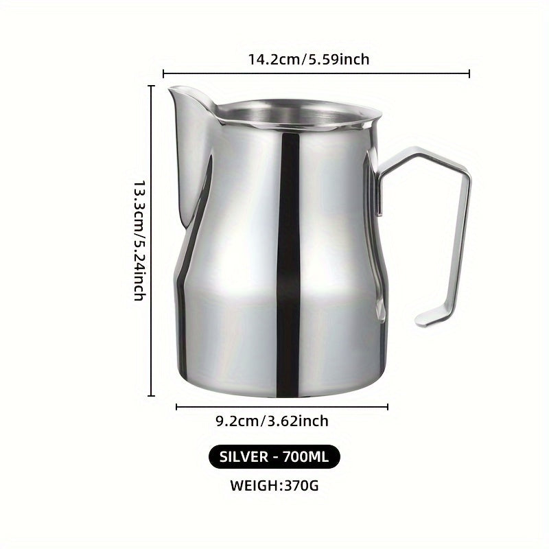 Stainless Steel Latte Art Cylinder Milk Frothing Canister White Black 480ML 700ML