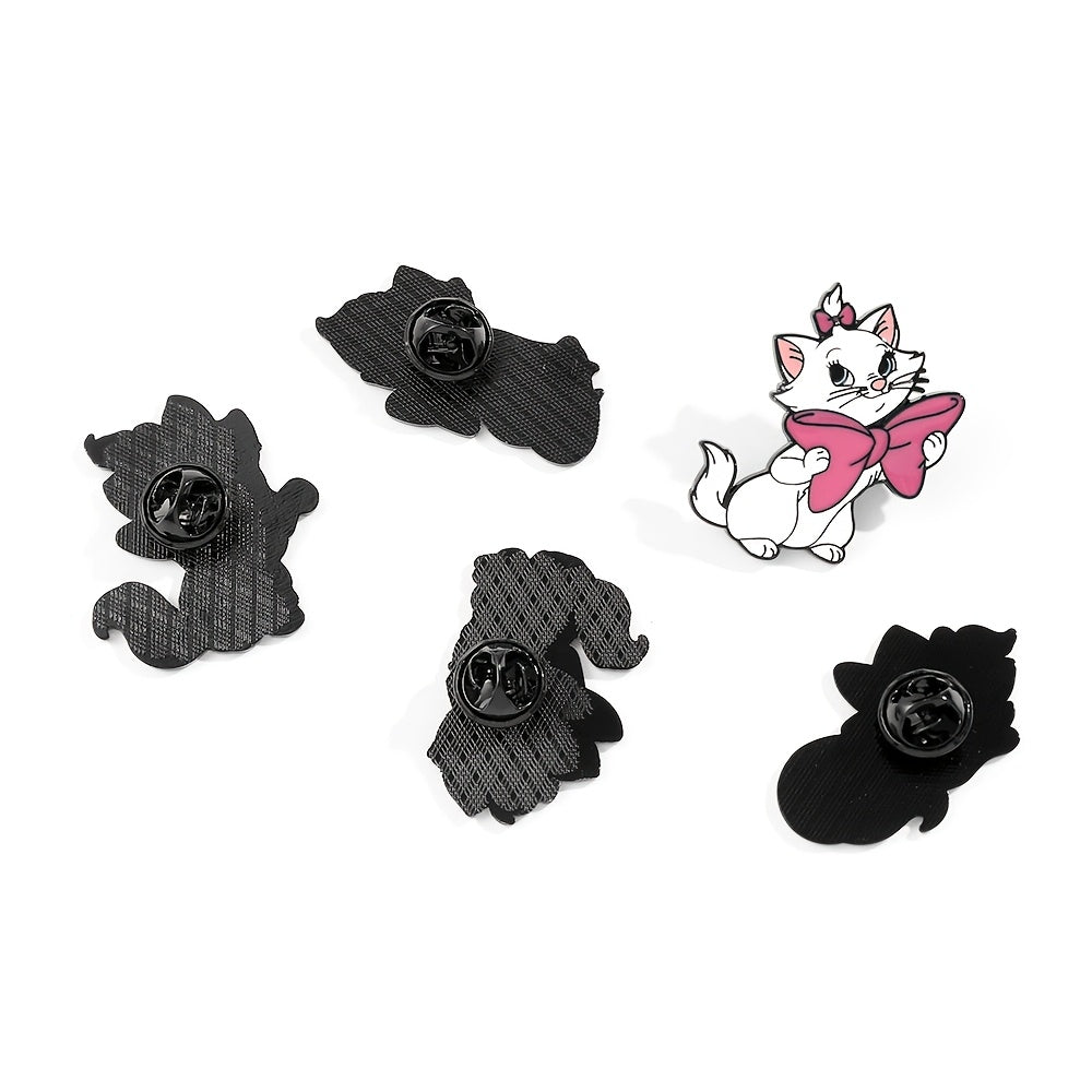 Set of 6 Cartoon Animal Enamel Pins, Alloy Metal Brooches, Irregular Shape, Anime Gift for Friends