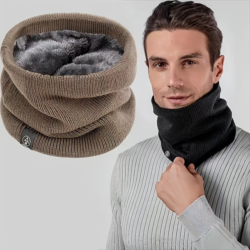 Unisex Fleece-Lined Neck Gaiter Winter Scarf for Outdoor Cycling Running Cold Weather