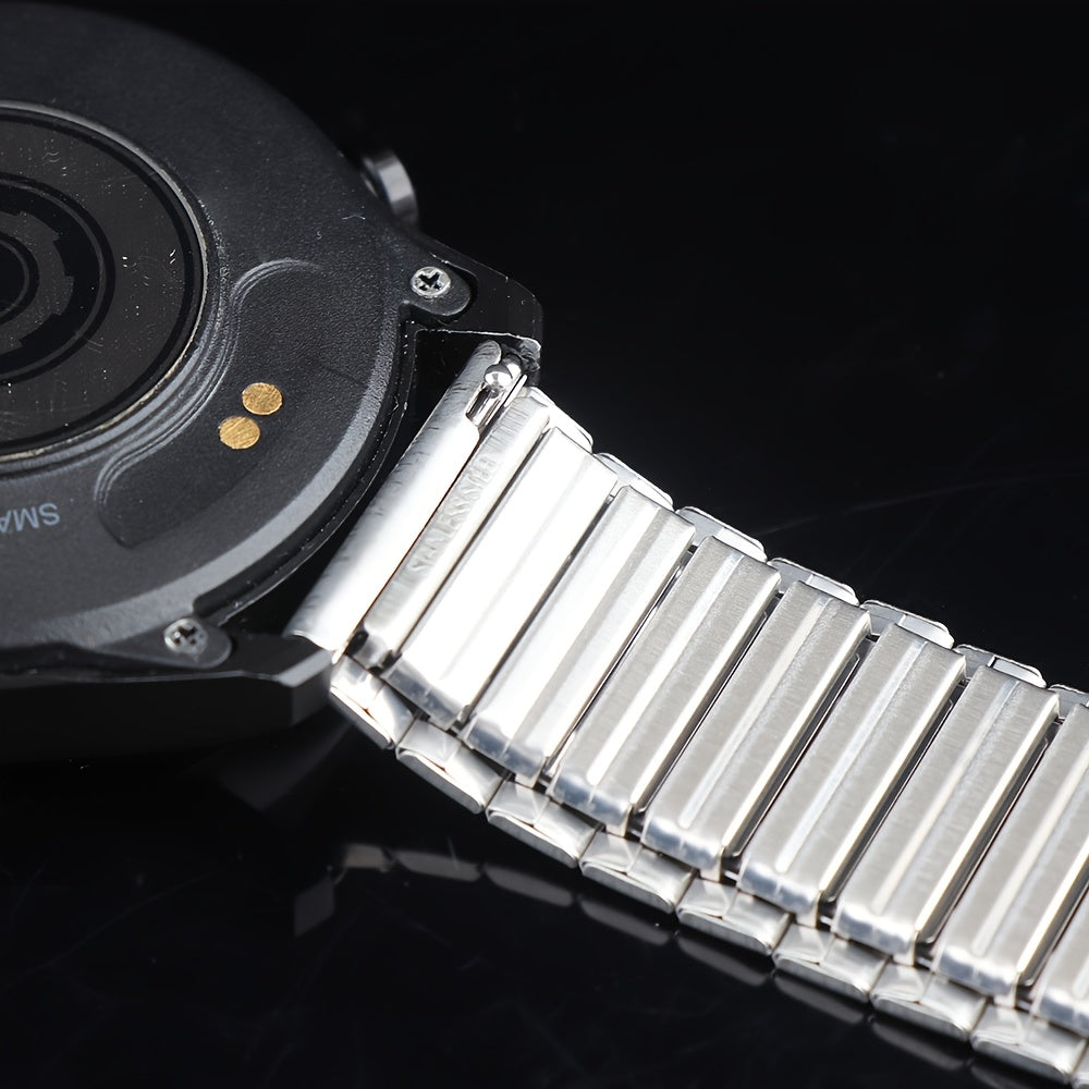 22mm Stainless Steel Elastic Watch Strap for Smartwatches Compatible with Huawei, Xiaomi, Huami