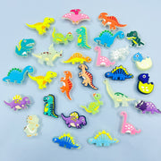 12-Pack Glow-in-the-Dark Dinosaur Charms PVC Craft Jewelry Decorations