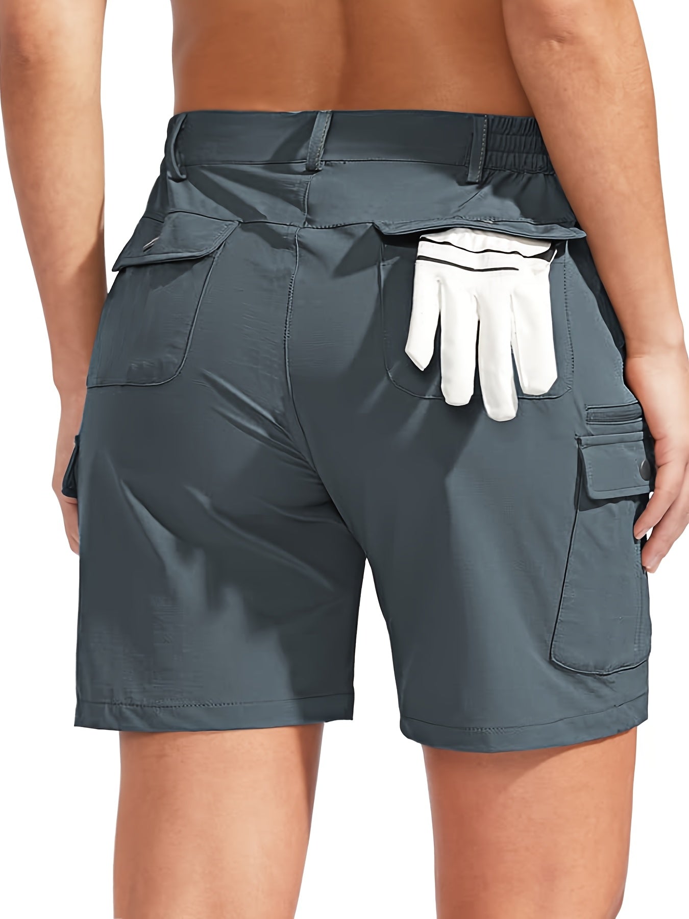 Ayollar uchun tez quriydigan cargo shortlar, 7 ta cho'ntak, erkin fit, yozgi ochiq havoda foydalanish uchun