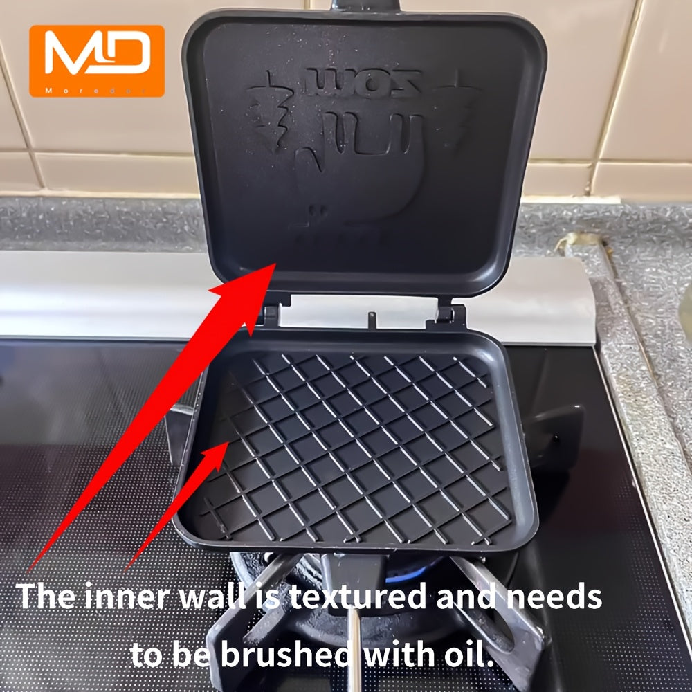 Elk Embossed Non-Stick Double-Sided Grill Baking Pan with Removable Handle