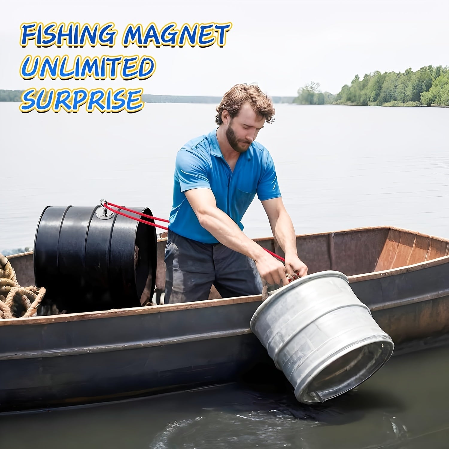 Neodymium Fishing Magnet with Eyebolt Heavy Duty Metal Wall Mount Polished Finish