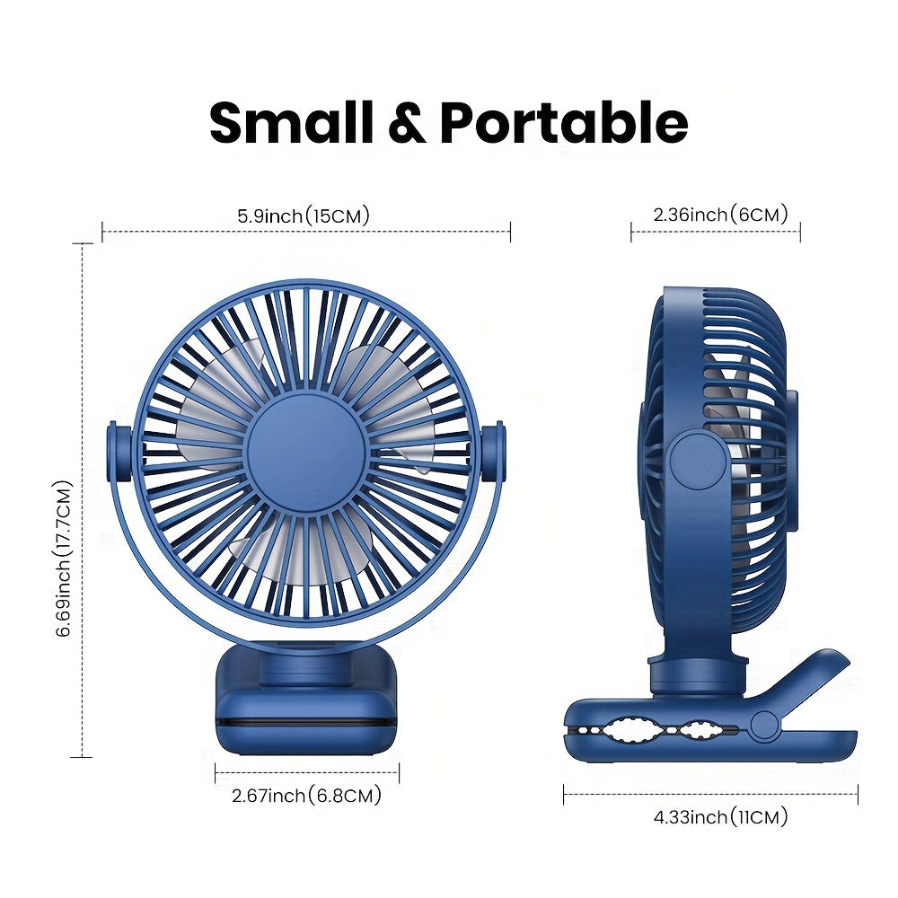 USB Clip Desk Fan with Brushless Motor Whisper-Quiet Strong Clamp Stylish Compact