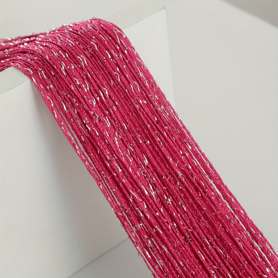 Orange and Yellow Beaded Curtain Polyester Sheer Door Hanging for Living Room Bedroom Wedding Entrance