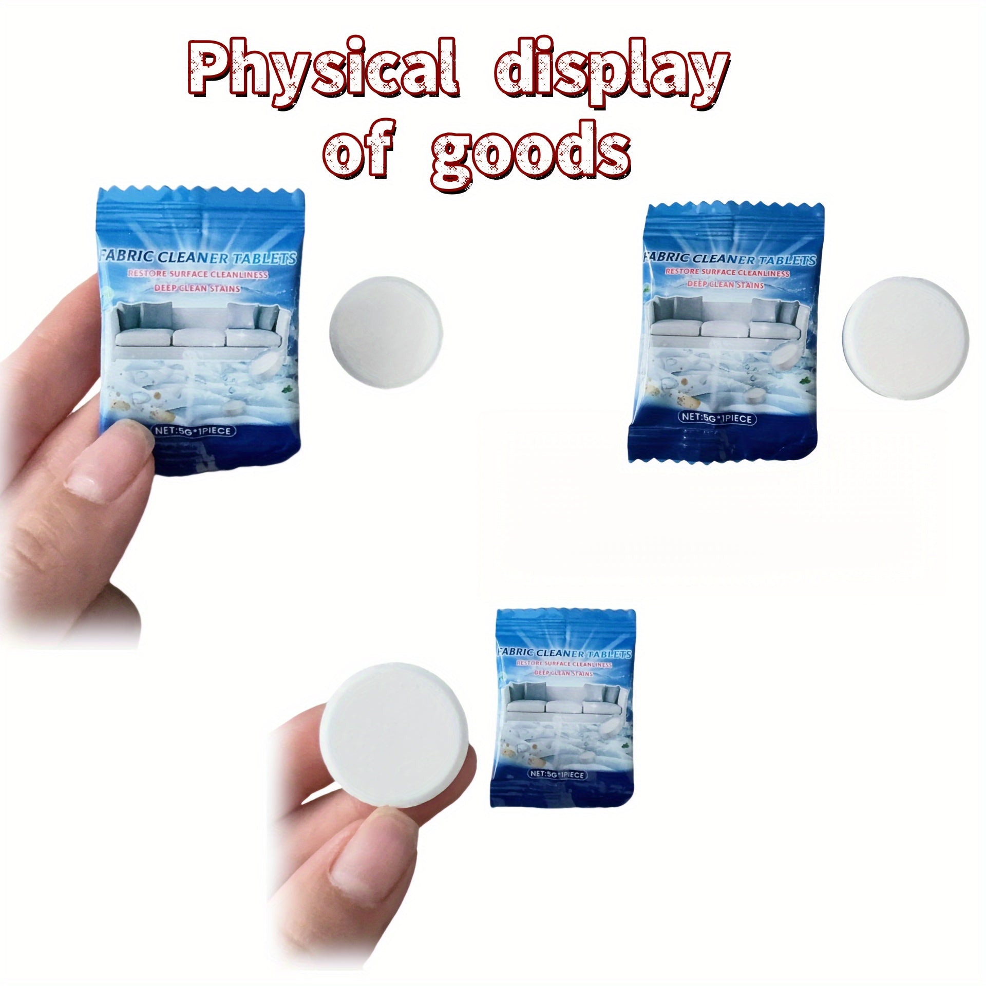 Matraslar, gilamlar va divanlar uchun mato tozalash tabletkalari, 5g, umumiy maqsadli sitrik kislota