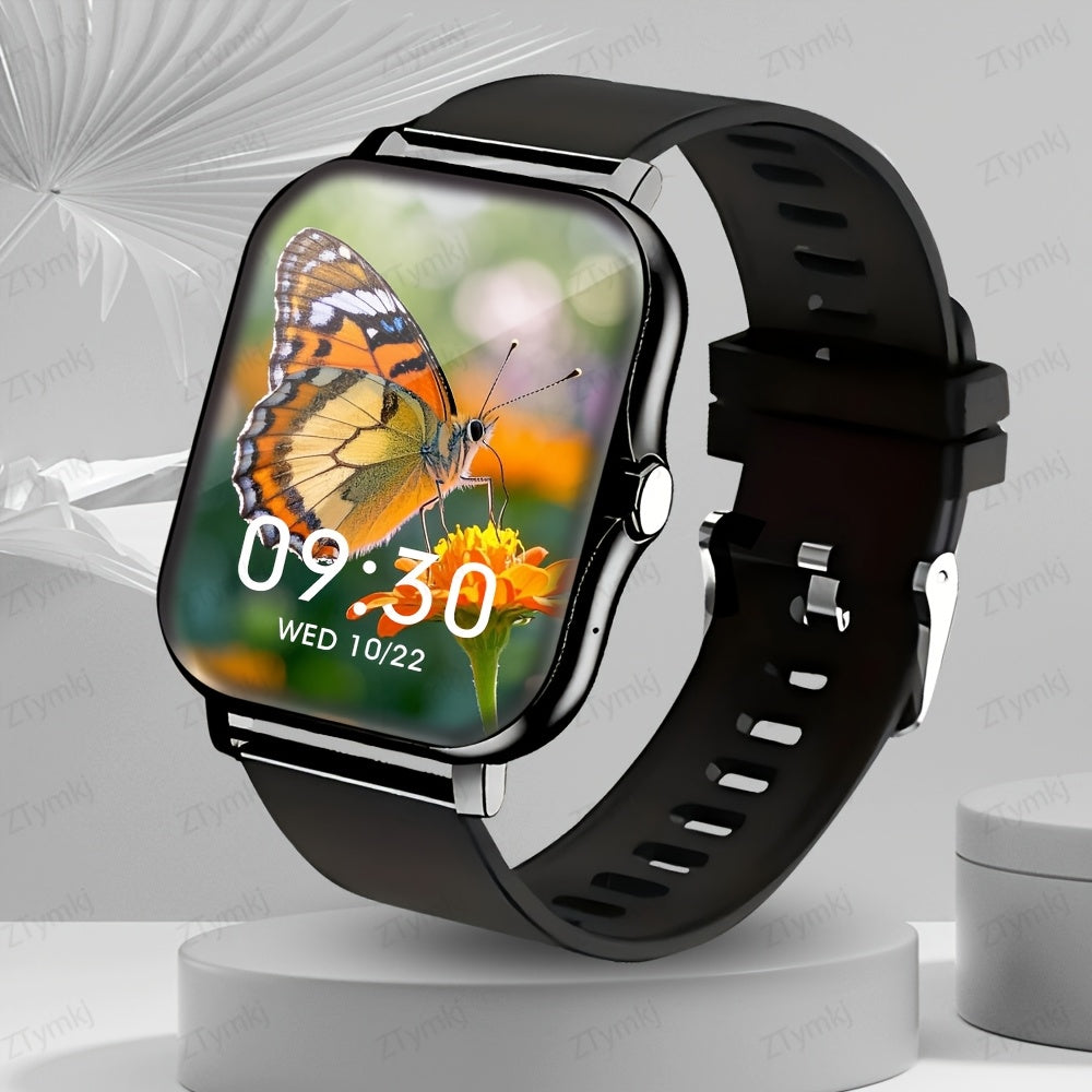 2025 Smartwatch 4.65cm Full Touch Screen Music Player Camera Sports Step Counter Weather Forecast Wireless Calls Compatible with Android iPhone