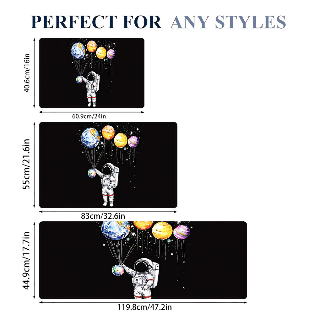 Kosmik mavzudagi yopishqoq bo'lmagan oshxona matosi Astronaut Planets suv o'tkazmaydigan yog'ga chidamli