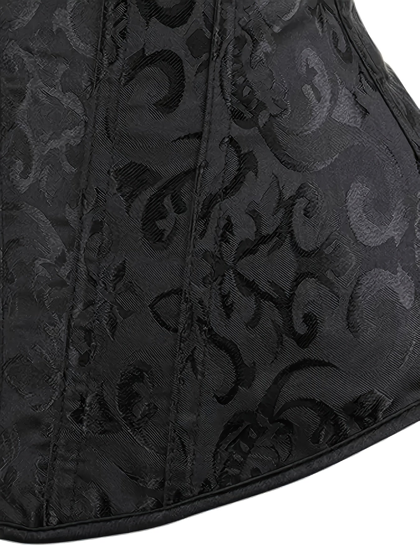 Women's Jacquard Floral Corset Bustier Tummy Control Shapewear with Lace-Up Buckle