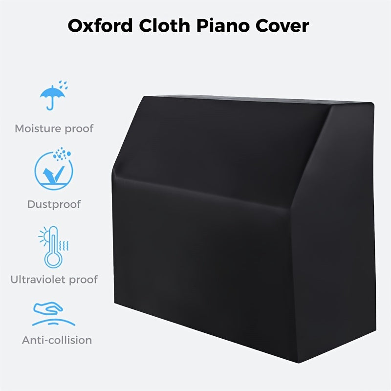 Waterproof Dustproof Piano Cover Black Oxford Fabric Sunlight Moisture Protection