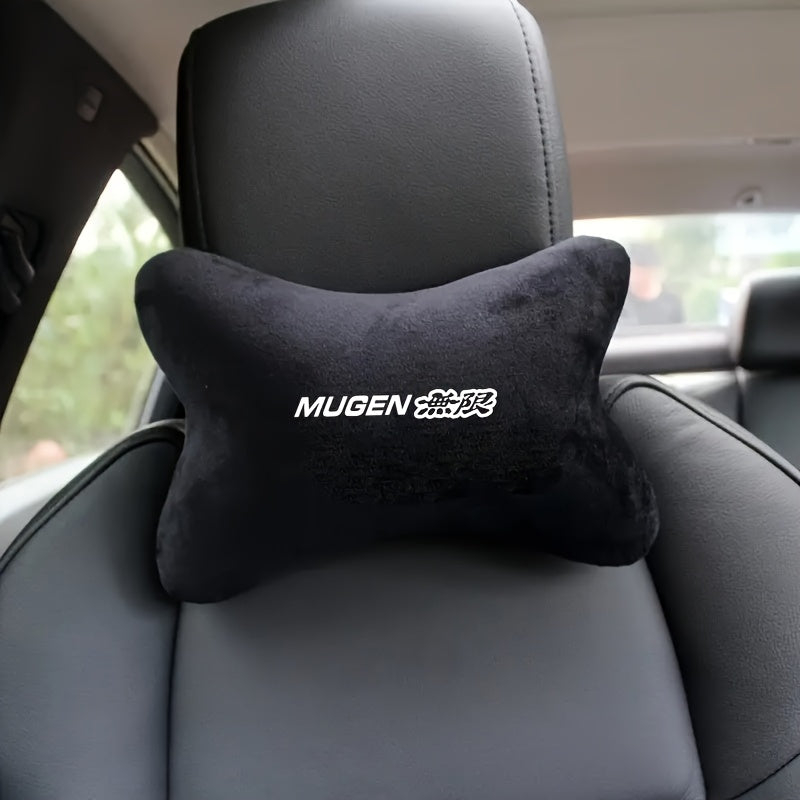Black Plush Lumbar Support Pillow for Car Seats Comfortable Foam Cushion
