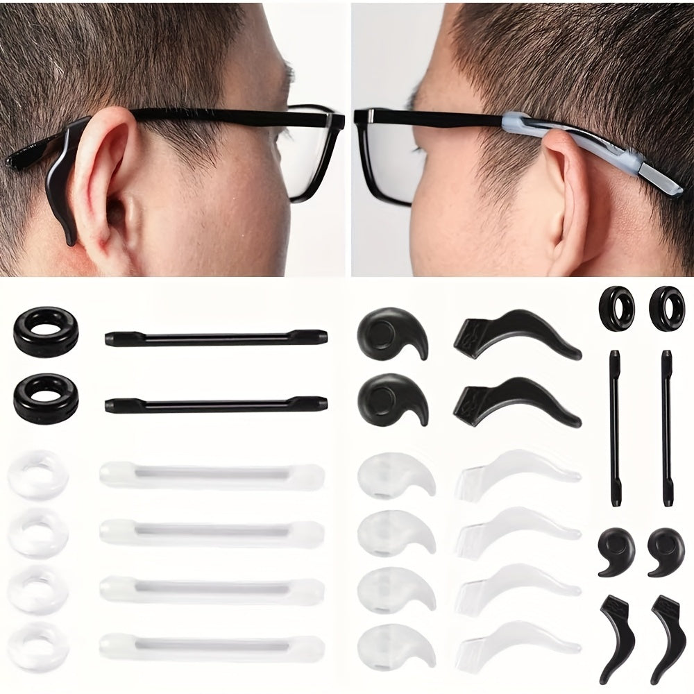 Silicone Eyewear Holders Anti-Slip Ear Grip Hooks for Glasses Sunglasses Reading Glasses 16 Pairs